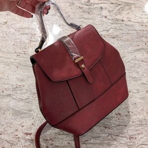 VEGAN Leather Yik Fung NWT Red Burgundy Bag & Wallet 2 PCs Backpack Clutch